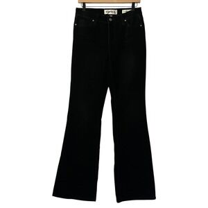 PTCL Women's Black Velvet Velour High Rise Bootcut Jeans Ethical Brand Size‎ 27